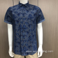 Men's 100% cotton print short sleeve shirt